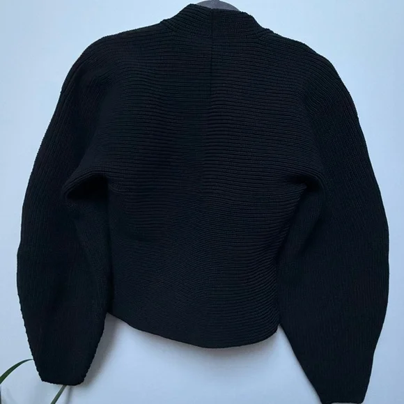 Alexander Wang Integral Shrug Ribbed Pullover Sweater NWT (Black, M)